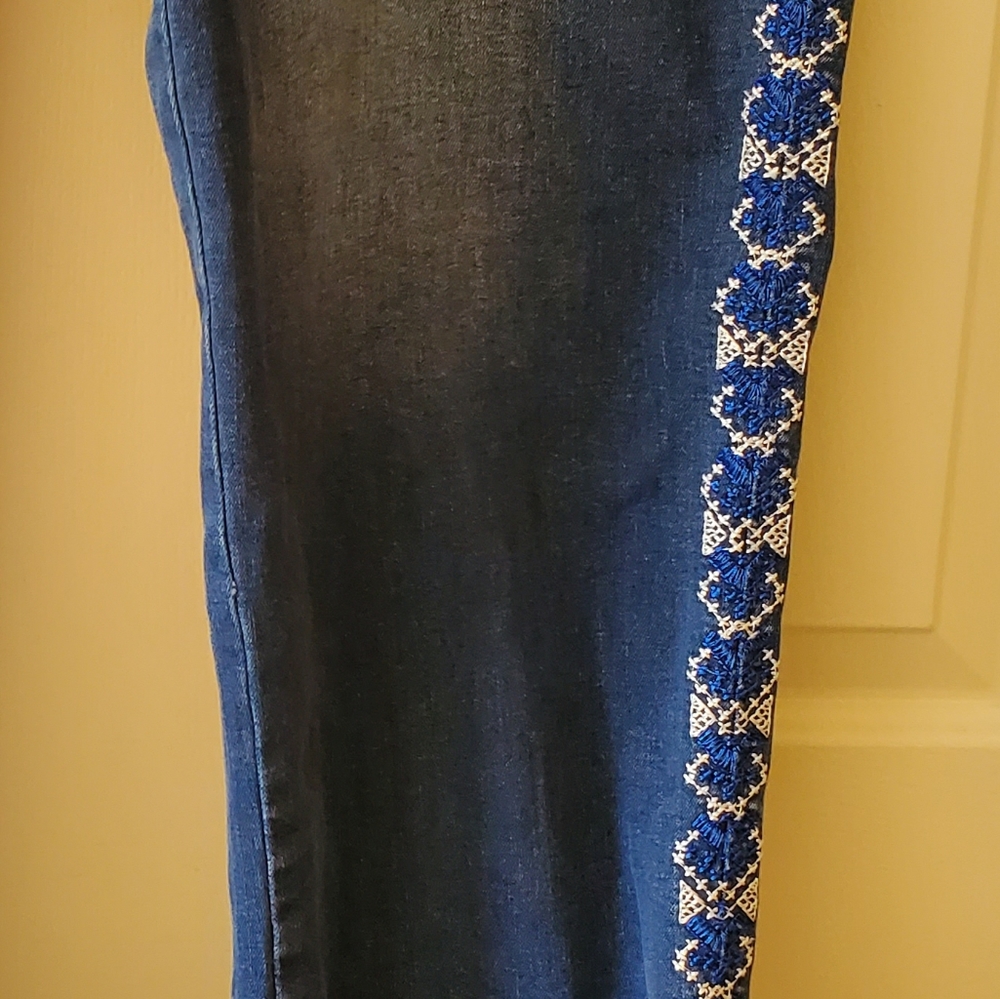 Woman Within Embroidered Straight Leg Jeans - Picture 6 of 12